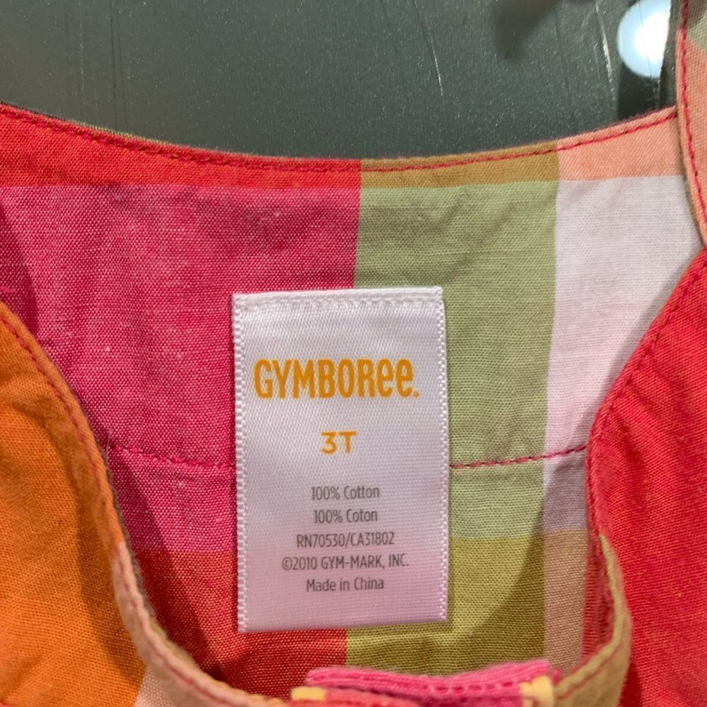 Gymboree Batik Summer 3T Plaid Romper Pink Madras - Picture 4 of 8